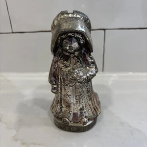 Hucha de colección Holly Hobbie hierro fundido metal plata caja de dinero - Imagen 1 de 6