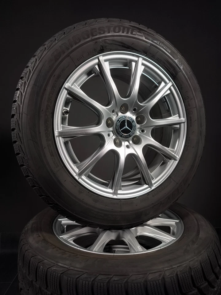 4 Winterräder 205 60 R16 Mercedes C Klasse W205 16" Alufelgen Winterreifen - Bild 1 von 4