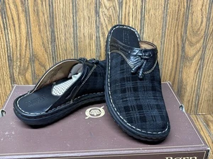 BOC Born Womens Size Clogs Black Leather Suede Slip On Shoes W3549 Knoll NEW - Picture 1 of 10