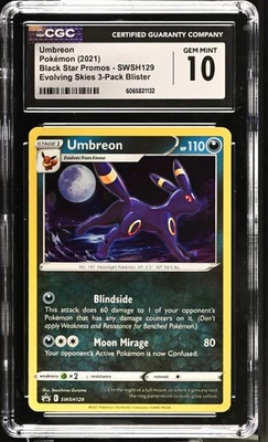 2021 Pokemon Umbreon SWSH129 Sword & Shield Promo Cards Holo CGC 10 - Image 1 of 2