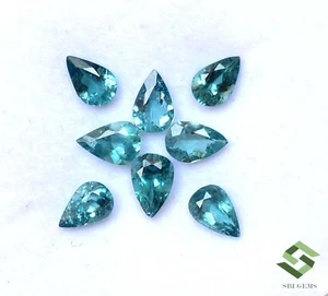 6x4 mm Natural Blue Tourmaline Pear Cut Lot 08 Pcs 2.79 CTS Loose Gemstones - Picture 1 of 7