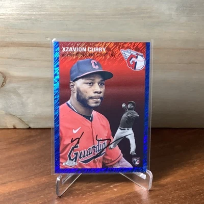 2023 Topps Chrome Anniversary - Xzavion Curry #32 Blue Shimmer  /100 (RC) - Image 1 of 2