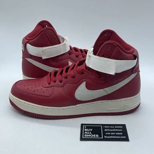 Size 9.5 - Nike Air Force 1 High NAI-KE Red Grey Suede Leather (743546-600) - Picture 1 of 9