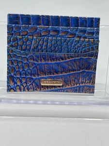BRAHMIN CHERYL DEEP AZURE MELBOURNE LEATHER CREDIT CARD CASE SLIM WALLET - Bild 1 von 6