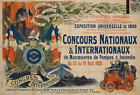 affiche poster    pompiers 1900 incendie manoeuvre
