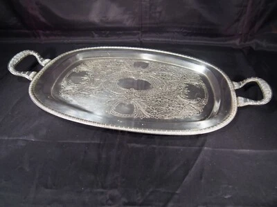 Lehman Bros. Silverplate medium tray serving platter with handles - Image 1 of 4