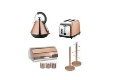SQ Pro.Toaster, Kettle,Bread bin & Mug Tree Set or single piece Copper Colour