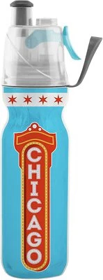 O2COOL Power Flow Grip 20 oz Water Bottle & Mist N Sip Chicago City Design NEW - Image 1 of 2