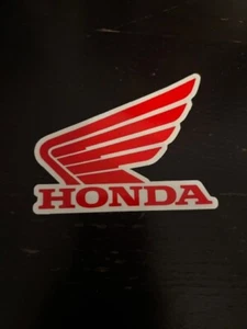 Honda Red White Wing Logo Tank Window Sticker Decal Weatherproof 4x3 - Picture 1 of 1