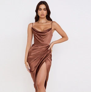 Reva Toffee Satin Balcony Corset Dress Size XS NWT b60 - Picture 1 of 16