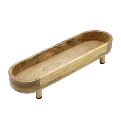 Mango Servier Schale oval natur - 40 x 13 cm - Holz Deko Kerzen Obst Tablett - Bild 1 von 4