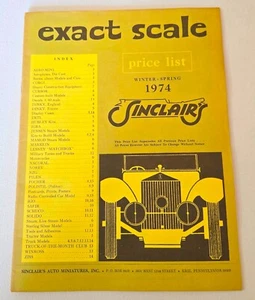 Exact Scale Price List 1974 Winter-Spring Catalog, Sinclair's Auto Miniatures - Picture 1 of 4