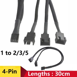 4-Pin to 1/2/3/5 Extension Fan Adapter Cable for CPU Temperature Control 30cm - Photo 1/10