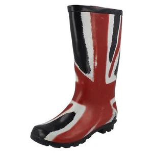 Childrens Unisex Spot On Union Flag Design Boots - Picture 1 of 10