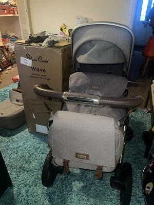Silver Cross Wave Double Tandem Pram with extras - Image 1 of 4