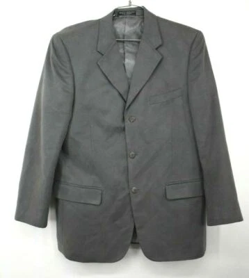 Blazer deportivo Jeffrey Banks para hombre gris gamuza cuello muesca dobladillo recto 42R Foto 1 de 4