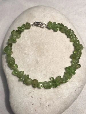 Peridot Chips - Women Bracelet - 925 Sterling Silver - Gift Bag - Free UK P&P - Image 1 of 3