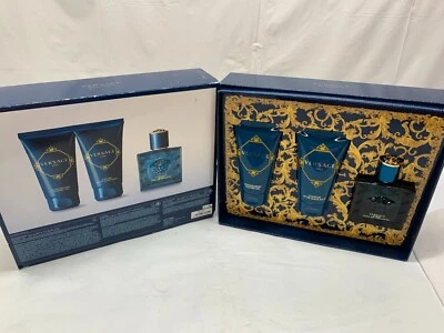 VERSACE EROS EAU DE TOILETTE 3 piezas Set de regalo - Hombres - 1,7 OZ Spray, Gel y Aftershave*Nuevo Foto 1 de 4