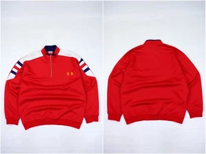 ASICS Vintage 90-00s Japan School Uniform Red Jersey Sport Track Top Pullover XL - Picture 1 of 11