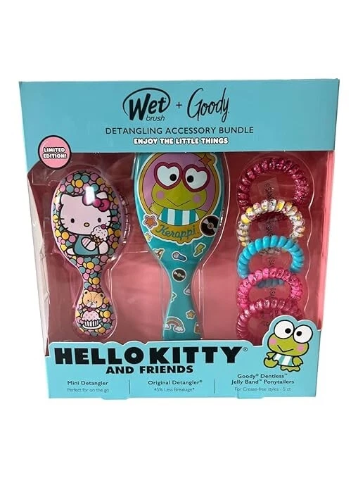 Cepillo húmedo Hello Kitty & Freinds edición limitada + paquete de accesorios desenredantes Goody Foto 1 de 1