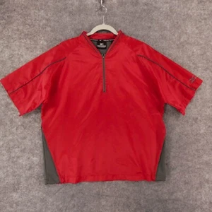 Mizuno Jacket Mens Small Short Sleeve Red Baseball Batting Cage - Picture 1 of 10