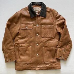 Chaqueta de Cuero Cabelas Adulto Mediana Marrón Outfitter Serie Tareas Abrigo Forrado - Imagen 1 de 16