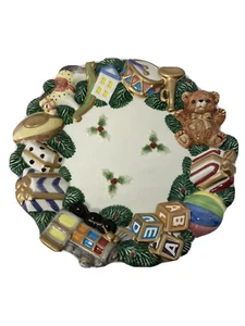 Vintage Fitz and Floyd Christmas Toyland 9” Canape Plate-1996 - Picture 1 of 8