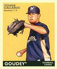 2009 Upper Deck Goudey Mini Green Back #110 Yovani Gallardo Milwaukee Brewers