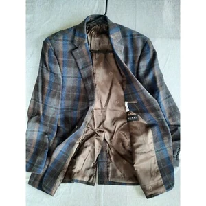 Lauren Ralph Lauren Herren 42 L Flanell Einreiher Blazer Reine Wolle Laine Blau - Bild 1 von 9