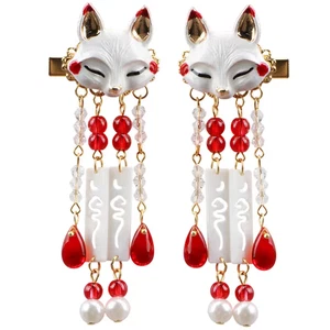 Vintage East Asian Fox Hair Clip - Cute Animal Hairpin a pair as a pack - Picture 1 of 7