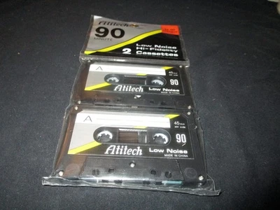 PACK DE 2 CINTAS DE CASETE VINTAGE ATITECH 90 MINUTOS - NUEVO STOCK ANTIGUO - SELLADAS Foto 1 de 2