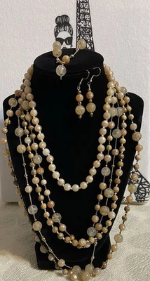 Conjunto de colar Talbots com vários fios, pedra natural  - Imagem 1 de 4