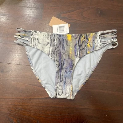 Rachel Rachel Roy Grey Snakeskin Bikini Bottoms Size Large 160 - Image 1 of 4