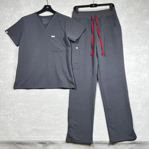 FIGS Technical Collection Scrubs Set Small/Small Tall Gray Catarina Top Pants - Picture 1 of 22