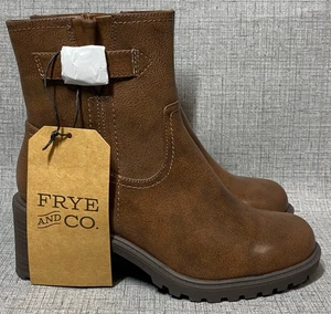 NEW Frye and Co. Women's 8.5 W Addison Brush Brown Ankle Chelea Boots Vegan Boho - Picture 1 of 11