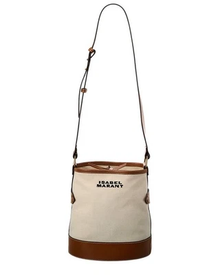 Bolso de hombro Isabel Marant de lona y cuero para mujer beige Foto 1 de 4
