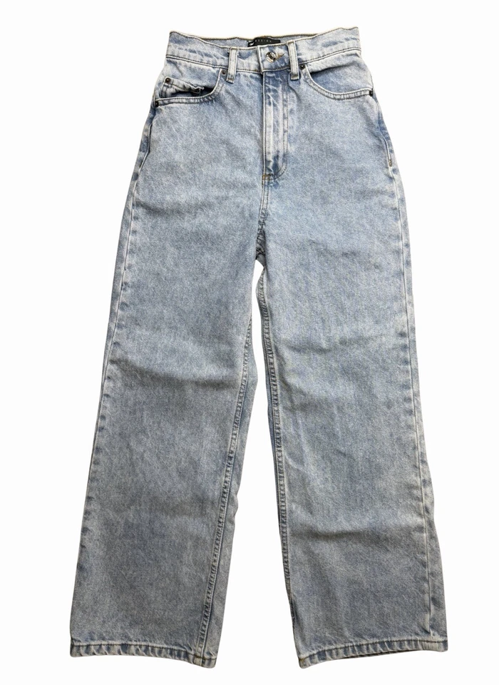 Pantalones de mezclilla azul lavado claro Asos Design pierna ancha tiro alto Y2K W 24 x L 30 Foto 1 de 4