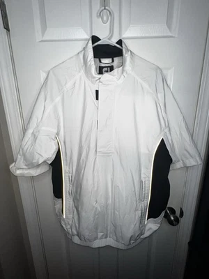 FootJoy DRYJOYS Men’s Large White 1/2 Zip Golf Windbreaker Rain Jacket L FJ - Image 1 of 4