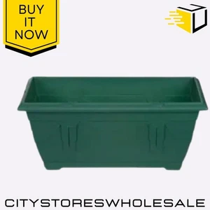 Square Venetian Planter 22cm Forest Green Outdoor Garden Pot Whitefurze - Picture 1 of 5