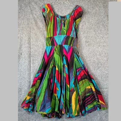 Vestido GRACE ELEMENTS tamanho XL boho patchwork caprichoso cigano camponês arte para usar - Imagem 1 de 4