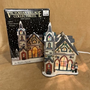 De colección Pueblo Victoriano Coleccionables 2000 Iglesia de San Pablo Porcelana Pintada a Mano - Imagen 1 de 14
