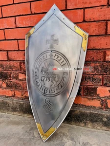 Bouclier de chevalier médiéval de 76 cm, armure en acier, décoration - Foto 1 di 7