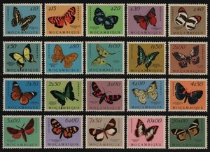 Mosambik 1953 - Mi-Nr. 417-436 ** - MNH - Schmetterlinge / Butterflies - Bild 1 von 2