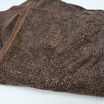 3.1 Yards Vintage Fabric Leopard Brown Black Sparkle - Image 1 of 4