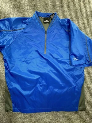 Mizuno Jacket Men's Small Long Sleeve Blue Vented Polyester 1/4 Zip Up Baseball - Image 1 of 4