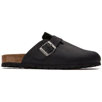 Sole Mens Nye Footbed Mule Backless Mules Slippers Black - image 1 of 3