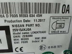 259154KJ0A 624443 Pantalla NISSAN NAVARA NP300 PICK-UP (D23M)(12.2015-) - Imagen 1 de 7