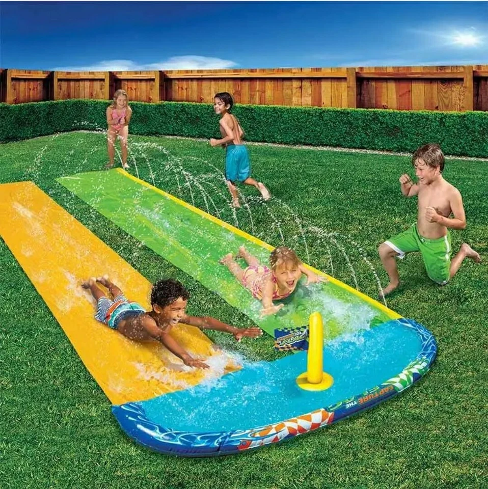 Banzai Capture the Flag Racing Water Slip and Slide Kids Outdoor