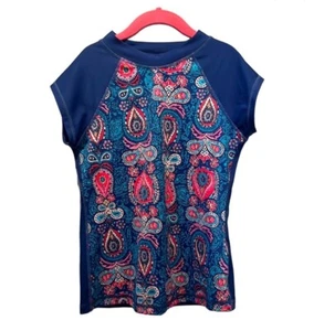 Billabong Girl’s Rash Guard Paisley Swim Top Size Medium - Picture 1 of 6