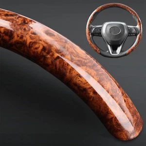 Wood Grain Steering Wheel Cover Ultra-thin Breathable Non-slip Car Accessories - Picture 1 of 11